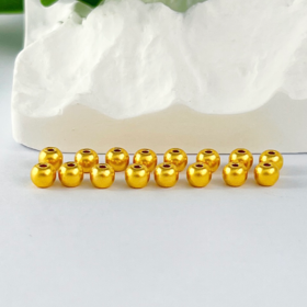 【限时7.5折】【定价黄金】足金 【无字印】3D硬金磨砂面圆珠手串约4mm光珠裸珠(V3DSC00087)（预售产品下单后不退款不退货不换货不补差（预售产品下单后不退款不退货不换货不补差