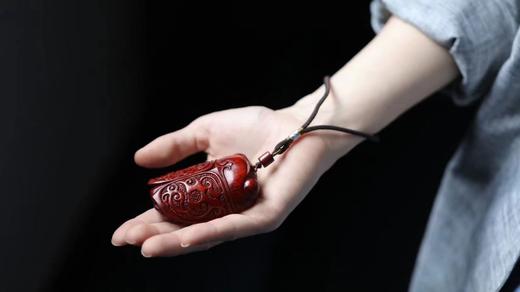 夔纹蝉°小叶紫檀手把件挂件 商品图8