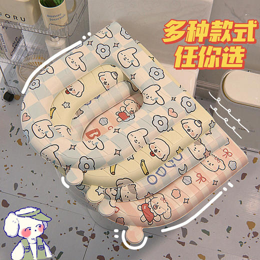 「四款可选！防水设计」可爱马桶坐垫四季通用家用防水厕所居家日用夏季薄款坐便器套贴圈垫子 商品图2