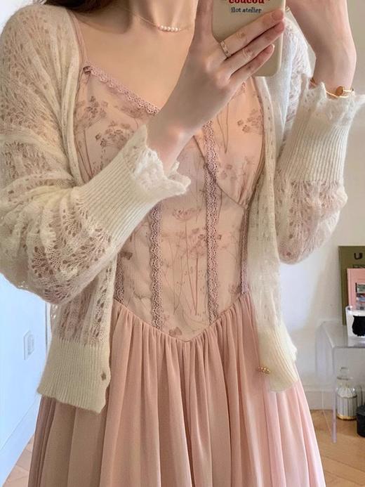 春夏款【法式甜美设计感 拼接吊带连衣裙女】收腰显瘦 纯欲风 仙女中长裙潮 商品图3