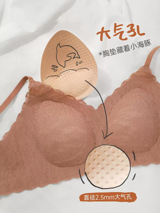 新款【小海豚空气内衣】女聚拢不空杯无钢圈固定胸垫内衣收副乳调整型运动背心式内衣 商品图1