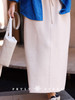 PETIT SCHAN小闪 CLO#429 relaxation 松弛感 棉混纺毛边拼接松紧腰卫裙长半裙 商品缩略图10