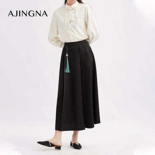 【特价不退换】阿菁娜精致高密提花复古半裙F29C213009（无吊坠） 商品图2