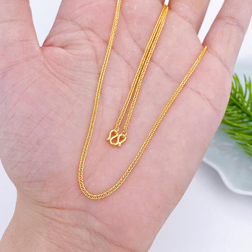 【限时克减150元】足金999.9 方肖邦链项链(XL00013-17)补差价）预售产品下单后不退款不退货不换货不补差价 商品图2