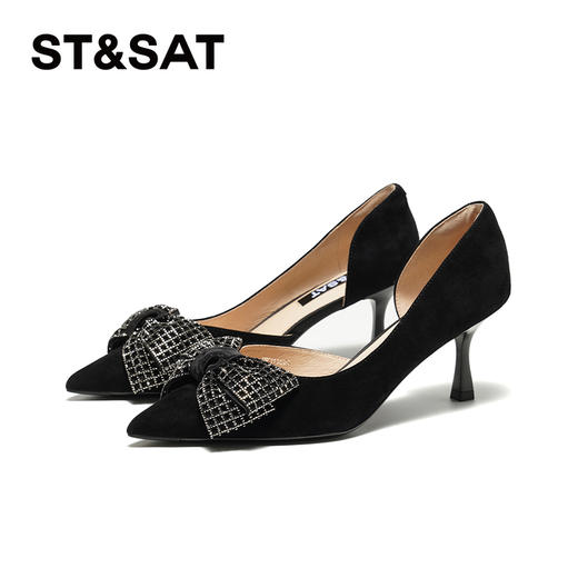 星期六优雅尖头蝴蝶结细高跟SSC1114542 商品图14