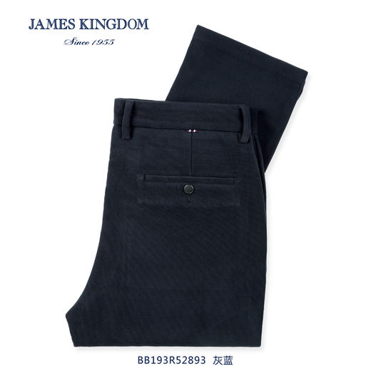 占姆士秋冬男士细灯芯绒暖感舒适商务休闲裤保暖  一款2色  藏青/灰蓝 商品图1