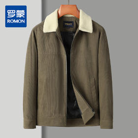 【羊羔绒领】罗蒙经典灯芯绒羽绒服男工装夹克男士羽绒服外套男羽绒服