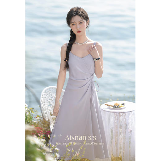 鹿向南《绮梦木兰》紫色吊带裙L33621 商品图0