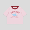 GOODBAI飞行白鸽logo做旧印花撞色正肩短款T恤 商品缩略图4