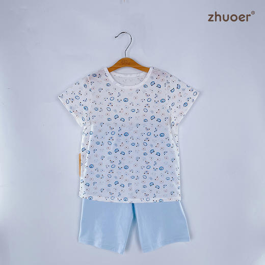 【春夏款套头套装】卓儿大童单面套头套装纯棉打底衫家居服睡衣适合5-12岁 商品图4