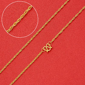 【限时克减150元】足金999.9 仿绳链项链(XL00009-01)补差价）补差价）预售产品下单后不退款不退货不换货不补差价