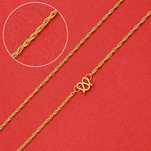 【限时克减150元】足金999.9 仿绳链项链(XL00009-01)补差价）补差价）预售产品下单后不退款不退货不换货不补差价 商品图0