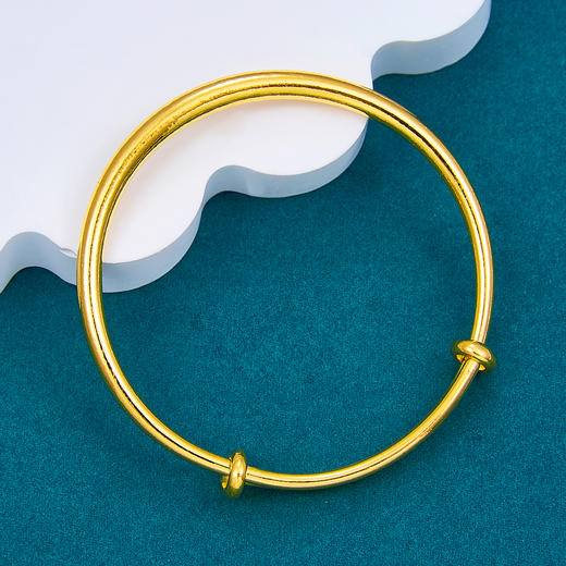 【限时克减128元】足金999.9 #儿童/宝宝 空心大肚推拉童镯BB镯（单只）面宽约3.3-3.7mm(TZ00011-02)（预售产品下单后不退款不退货不换货不补差价） 商品图2