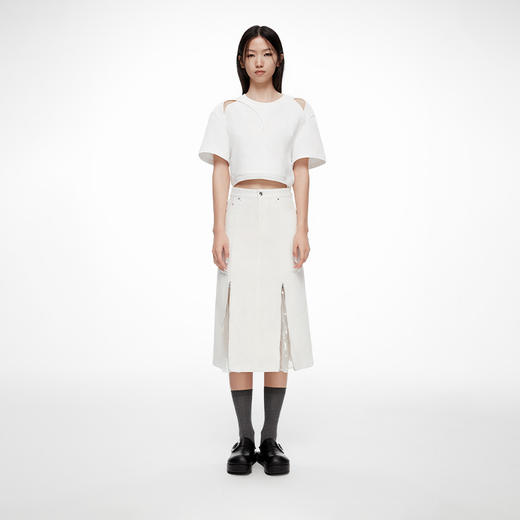 lost in echo2024春季新品设计师品牌双拉链珠片牛仔鱼尾半裙 商品图0