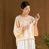2024春夏新款天丝柔软舒适中式水袖宽松小衫T恤BC230611 商品缩略图3
