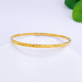 【限时克减150元】足金#碎碎冰【精品】实心固口碎碎冰满天繁星四方手镯（面宽约2.2-2.6mm，厚约1.7mm）(AISZ00524-3)（预售产品下单后不退款不退货不换货不补差价）