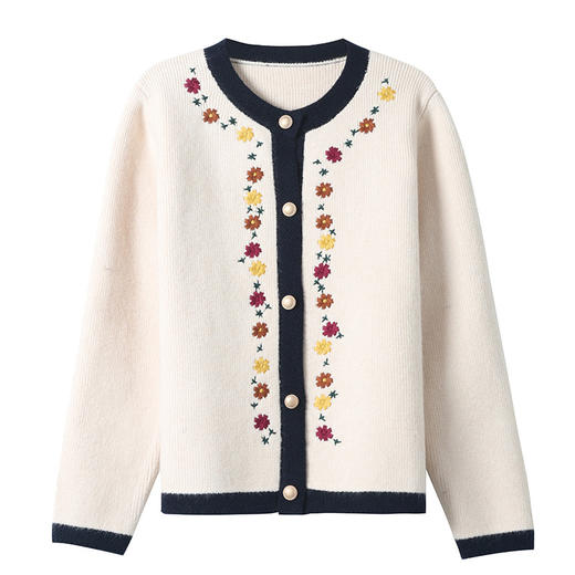 国风绣花毛衣外套，女春秋短款针织开衫春款女装新款洋气外搭CC-5-5866 商品图4