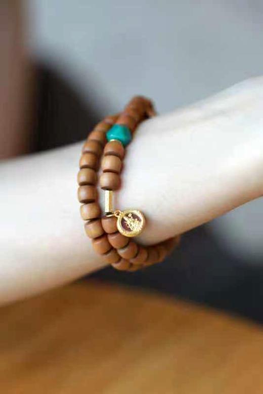 6*7mm南红老山檀香双圈直切手串 商品图2