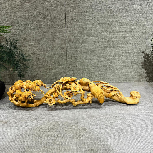 新款岁寒三友/松竹梅喜鹊°黄杨摆件 商品图0