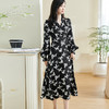 剩S/M/L/XL 米思阳2026春季新款气质高级感提花连衣裙修身收腰黑色茶歇大摆裙0388 商品缩略图0