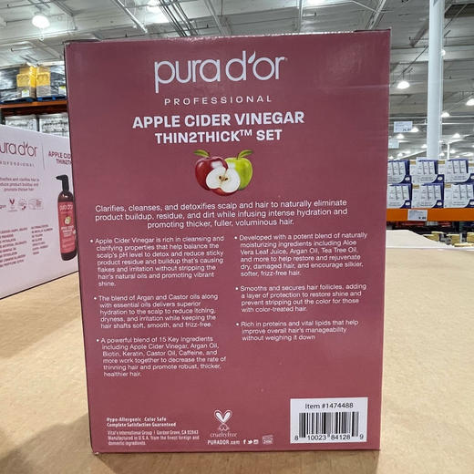 打折了📣Pura d‘or苹果醋洗发水709ml➕护发素709ml，美国🇺🇸直邮特价299元 商品图2