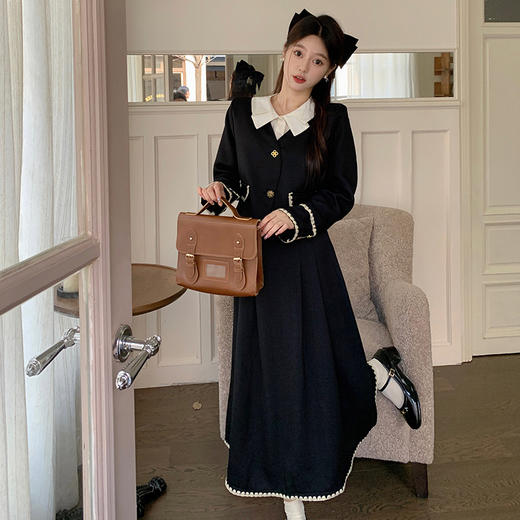 春秋季【大码女装 微胖显瘦遮肉套装】 时尚气质小香风上衣+长款半身裙两件套 商品图3