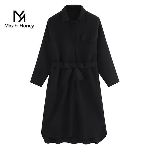 米加蜜 黑色花瓣羊毛风衣『款式宽松，建议大家买小一码』 商品图5