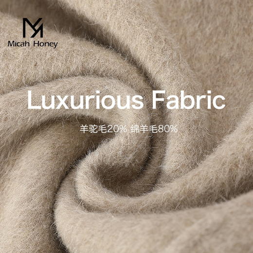 米加蜜 羊驼毛双面双色短大衣新中式外套 商品图2