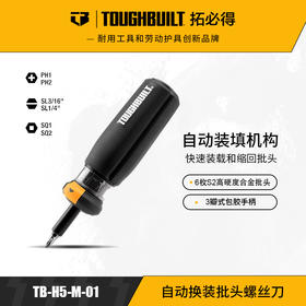 自动换装批头螺丝刀（含6批头）TB-H5-M-01TOUGHBUILT拓必得工具  48个/箱