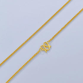 【限时克减150元】足金999.9 圆肖邦链项链(XL00014-12)补差价）预售产品下单后不退款不退货不换货不补差价