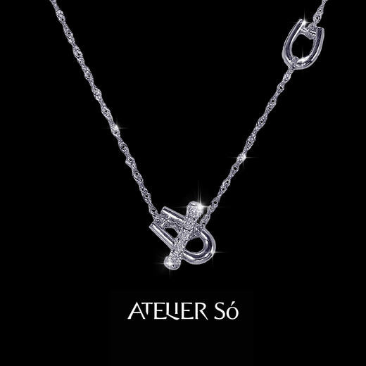 ATELIERSÓ 23SS 克拉系列-OT扣克拉密镶短项链 商品图0