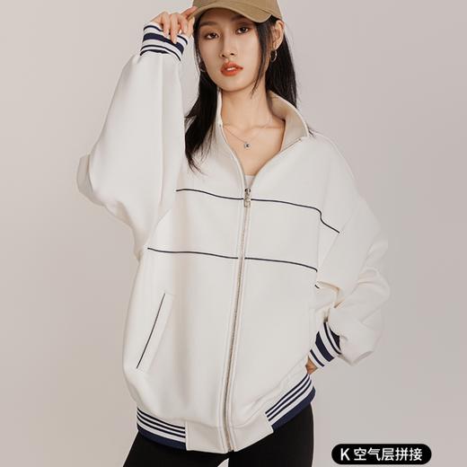 weyo女装时尚空气层拼接撞色设计感罗纹拉链外套881015 商品图1