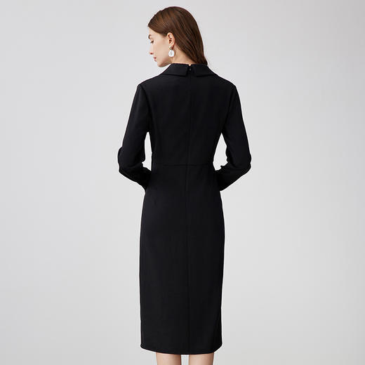 EITIE爱特爱春季新款黑色通勤连衣裙7307010 商品图4