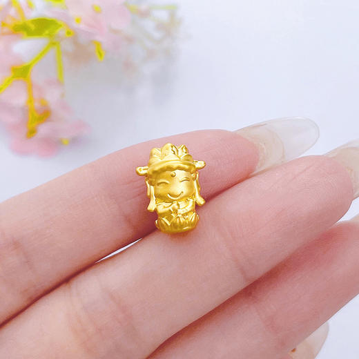 【限时7.5折】【定价黄金】足金 #守护神 #儿童/宝宝 #微硬金 无氰5D空心羊猴守护佛大日如来手串配件(CWW30010)（预售产品下单后不退款不退货不换货不补差价） 商品图3