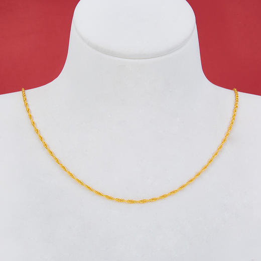 【限时克减150元】足金999.9 仿绳链项链(XL00009-01)补差价）补差价）预售产品下单后不退款不退货不换货不补差价 商品图1