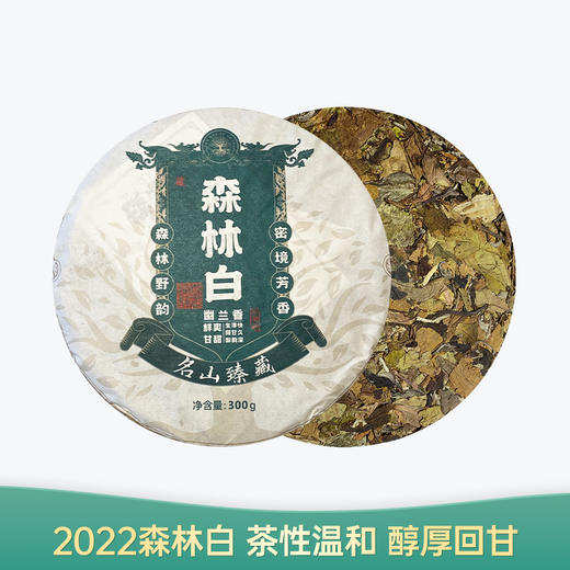 【会员日直播】森林白 2022年云南白茶 300g/饼 买一送一 买三送四 商品图0