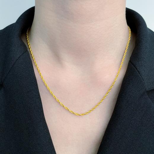 【限时克减150元】足金999.9 仿绳链项链(XL00009-01)补差价）补差价）预售产品下单后不退款不退货不换货不补差价 商品图2