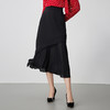 EITIE爱特爱春季新款优雅通勤时尚高腰网纱拼接鱼尾黑色半身裙A2406319 商品缩略图2