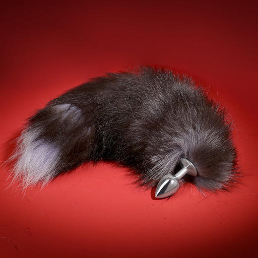 【情趣用品】谜姬 SM蓝狐白狐尾巴金属肛塞女用后庭调情另类玩具 商品图3