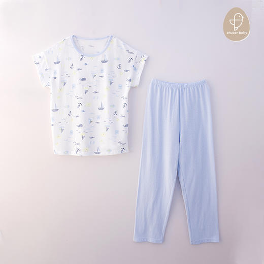 【春夏款套头套装】卓儿大童单面套头套装纯棉打底衫家居服睡衣适合5-12岁 商品图2