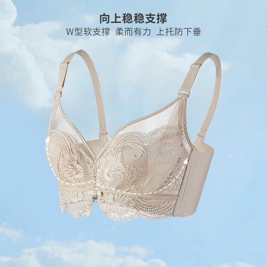 雅黛俪兔耳朵杯内衣薄款蕾丝大胸显小软钢圈承托侧收防下垂收副乳 商品图1