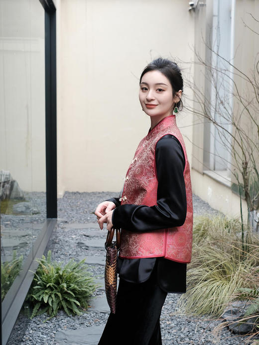 盛唐牡丹 | 宋锦八达晕纹对襟马甲 商品图7