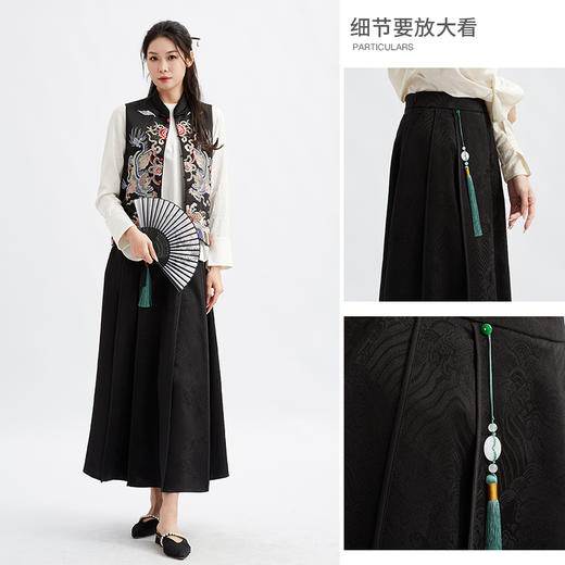 【特价不退换】阿菁娜精致高密提花复古半裙F29C213009（无吊坠） 商品图3