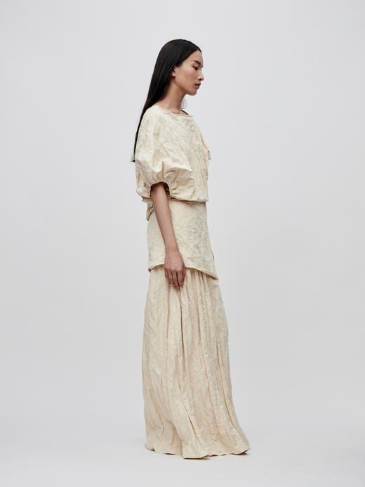 Ruohan  原色/白色不规则抽褶上衣 商品图10