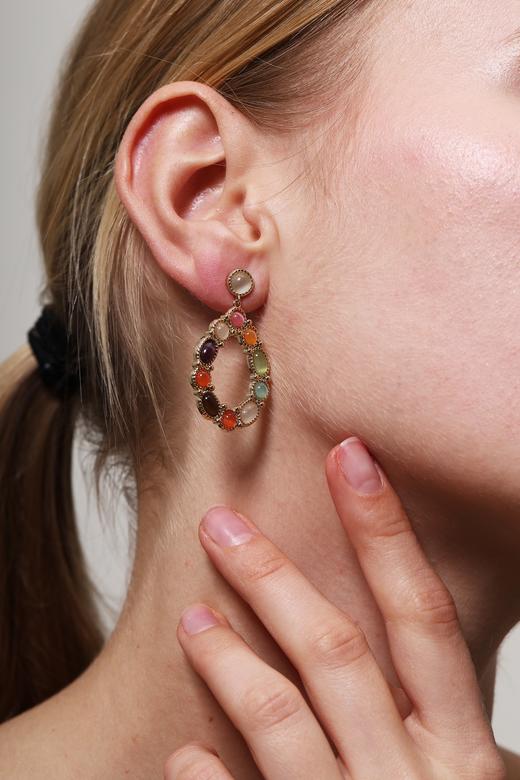 SOL DE VERANO 红墙系列天然猫眼石耳环 商品图2