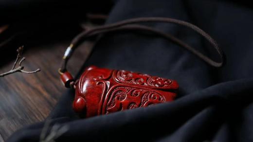 夔纹蝉°小叶紫檀手把件挂件 商品图5