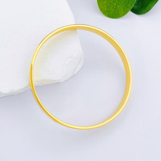 【限时克减150元】足金999.9 实心固口镜面金螺丝纹手镯米字纹手镯（面宽约5.9-6.3mm，厚度约1.7mm）(ANWZSZ00014-1)（预售产品下单后不退款不退货不换货不补差价） 商品图1