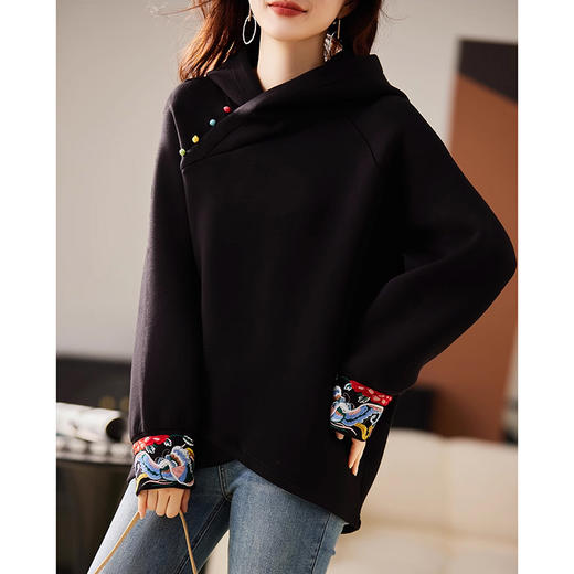 裁缝学苑AX173新中式连帽卫衣纸样女装新款宽松上衣打版版型 商品图4