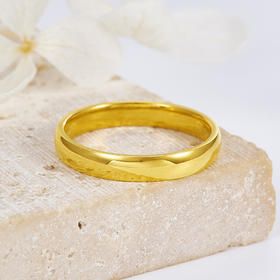 【限时克减150元】足金999 5G黄金空心光面光圈戒空心固口圈戒(面宽约2.7-3.2mm)(AG5GJZ00083)（预售产品下单后不退款不退货不换货不补差价）