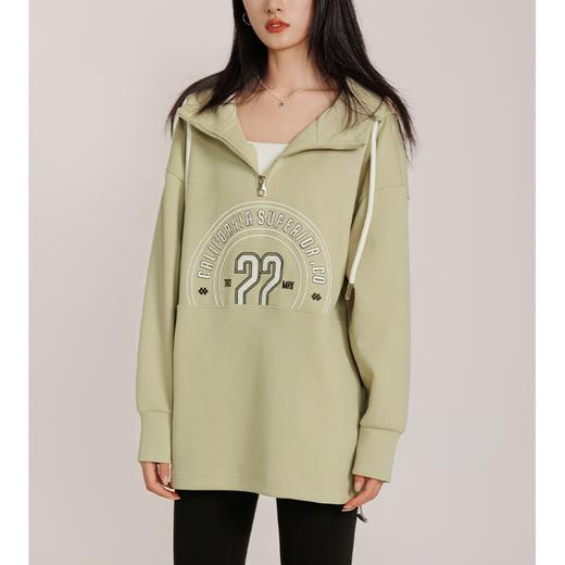 weyo女款珠地美式重工立体绣廓形连帽卫衣882021 商品图4